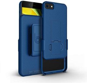 img 3 attached to 📱 BELTRON iPhone 7/8/SE 2020 Holster Case, Slim Rubberized Grip Case & Swivel Belt Clip Holster Combo with Kickstand for Apple iPhone SE 2nd Gen (2020), 8, 7, 6, 6s (Blue)