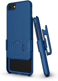 img 1 attached to 📱 BELTRON iPhone 7/8/SE 2020 Holster Case, Slim Rubberized Grip Case & Swivel Belt Clip Holster Combo with Kickstand for Apple iPhone SE 2nd Gen (2020), 8, 7, 6, 6s (Blue)