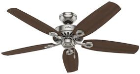 img 3 attached to 🔌 Hunter Builder Deluxe 52" Indoor Ceiling Fan with LED Light and Pull Chain Control- Brushed Nickel Finish - Efficient Cooling Solution for Any Indoor Space.