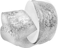 morex ribbon enchantment wired 🎀 nylon ribbon, white/silver, 2-1/2&#34; x 50 yd logo