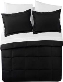 img 3 attached to 🛏️ VCNY Home Lincoln Collection: Premium 7 Piece Bedding Set with Reversible Down Alternative Comforter – Ultra Soft, Cozy and Comfortable – Full/Queen Size in Black/White