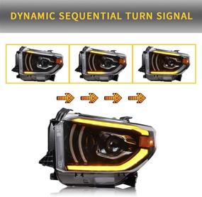 img 3 attached to VLAND Projector Dual Beam Headlights Compatible For [Toyota Tundra Pickup 2014-2019] With Sequential Turn Signal