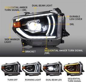 img 2 attached to VLAND Projector Dual Beam Headlights Compatible For [Toyota Tundra Pickup 2014-2019] With Sequential Turn Signal