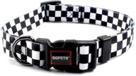 qqpets adjustable personalized dog collar: soft comfort for dogs or cats | outdoor training and walking | black and white pattern logo