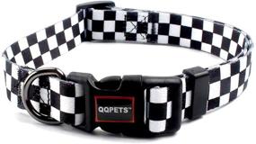 img 4 attached to QQPETS Adjustable Personalized Dog Collar: Soft Comfort for Dogs or Cats | Outdoor Training and Walking | Black and White Pattern