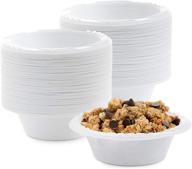 🍚 12 oz. white plastic bowls - bulk pack of 100 (styles may vary) logo