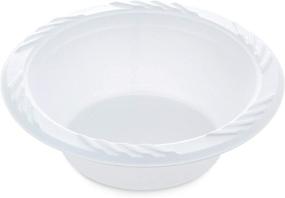 img 2 attached to 🍚 12 oz. White Plastic Bowls - Bulk Pack of 100 (Styles May Vary)