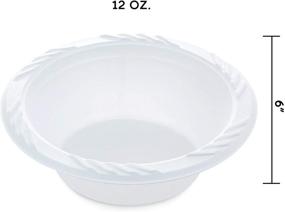 img 3 attached to 🍚 12 oz. White Plastic Bowls - Bulk Pack of 100 (Styles May Vary)