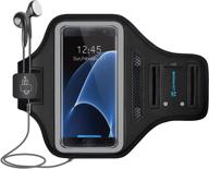 📱 lovphone galaxy s7 edge armband with key holder, card slot, water resistance, and sweat-proof feature - ideal for sport running, exercise, gym - compatible with samsung galaxy s7 edge (2016 release) logo