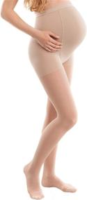 img 4 attached to GABRIALLA Sheer Maternity Compression Pantyhose, Over Belly, 20-22 mmHg Graduated Medium Compression, Helps Prevent Varicose Veins, Closed Toe, Nude, Extra Tall/X-Large, (H-260)