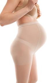 img 1 attached to GABRIALLA Sheer Maternity Compression Pantyhose, Over Belly, 20-22 mmHg Graduated Medium Compression, Helps Prevent Varicose Veins, Closed Toe, Nude, Extra Tall/X-Large, (H-260)