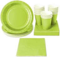 🎉 lime green party pack: plates, cups, and napkins - 72-piece set, serves 24 logo