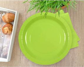 img 2 attached to 🎉 Lime Green Party Pack: Plates, Cups, and Napkins - 72-Piece set, Serves 24