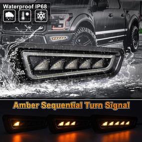 img 2 attached to Upgraded MOVOTOR Ford Raptor Fog Lights: Ice Blue/White Bumper Lights with Amber Sequential Turn Signal for Gen 2 Ford Raptor (2017-2020)