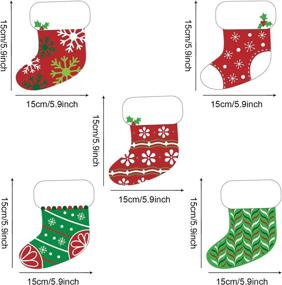 img 3 attached to Assorted Mini Colorful Christmas Stocking Cut-Outs – Pack of 40 with Glue Point Dots for Winter Bulletin Board, Classroom, School, Party Decorations – 5.9 x 5.9 Inch