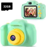 tekhome children camcorder 📷 with green card camera logo