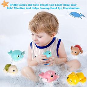 img 2 attached to 🛁 FAYOGOO Bath Toys Set - 6 Pack of Floating Wind-up Toys for Toddlers 1-3 - Perfect Water Play Gift for Bathtub, Shower, Pool, Beach - Ideal for Boys, Girls & Kids Ages 4-8 Years Old