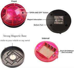img 3 attached to 🚨 Эмерженси-сигналы с LED-подсветкой и магнитным основанием для дорожных происшествий: красные мигающие маячки для безопасности