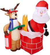 🔥 gemmy inflatable holiday g08 87191 air blown santa fire scene decoration logo