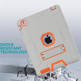 img 3 attached to 📱 BENTOBEN iPad 2/3/4 Case - Kickstand Full-Body Rugged Case for Drop Resistance & Shockproof Protection - Gray/Orange