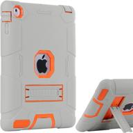 📱 bentoben ipad 2/3/4 case - kickstand full-body rugged case for drop resistance & shockproof protection - gray/orange logo