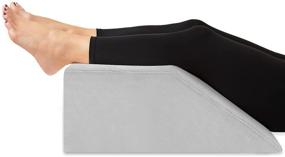 img 4 attached to 🛏️ Orthopedic Leg Elevation Pillow with Cooling Gel Memory Foam Top - High Density Foam Bed Wedge Pillow for Post-Surgery Recovery, Back Support, and Pregnancy - Alleviates Knee, Hip, and Lower Back Pain