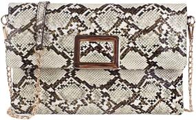 img 4 attached to 🐍 Ayliss Women's Snakeskin Bag - Handbag Shoulder Clutch Purse Evening Bag with PU Leather Crossbody Chain Strap