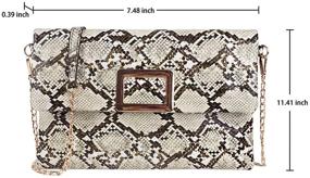 img 3 attached to 🐍 Ayliss Women's Snakeskin Bag - Handbag Shoulder Clutch Purse Evening Bag with PU Leather Crossbody Chain Strap