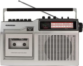 img 2 attached to 📻 Crosley CT200B-SI Retro Cassette Player with Bluetooth, AM/FM Radio, Built-in Microphone - Silver