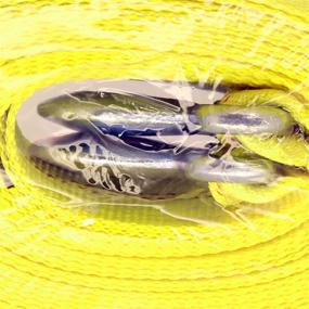 img 2 attached to 🔗 HFS (R) 2 Inch X 30 Ft. Polyester Tow Strap Rope 2 Hooks - 4.5 Ton, 10,000lb Towing Recovery - Hardware Factory Store