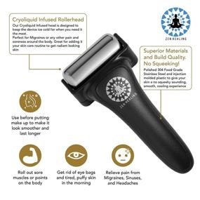 img 1 attached to ✨ Derma Roller Facial Micro Needle Bundle - Includes Ice Roller Massager and Hot Cold Gel Eye Mask - 540 Titanium Microneedle 0.3mm Tool for Skin, Beard, and Hair