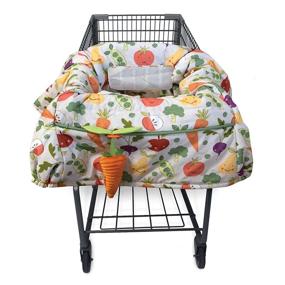 img 4 attached to Boppy Farmers Market Veggies Shopping Cart and High Chair Cover with Attached Carrot Toy - Multi-Color, Wipeable, Machine Washable - 2-Point Safety Belt - Ages 6-48 Months