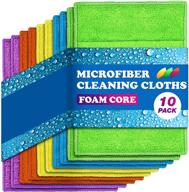 🧽 10 pack of microfiber sponge cloth (7"x9") - double sided, highly absorbent and lint free - reusable cleaning cloths for house and kitchen - washable cleaning supplies logo