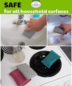 img 1 attached to Non-Scratch Dish Scrubber Sponge (3-Pack) - Easy Cleaning, Dishwashing & Scrubbing - Steel Wool Alternative - Made in Korea