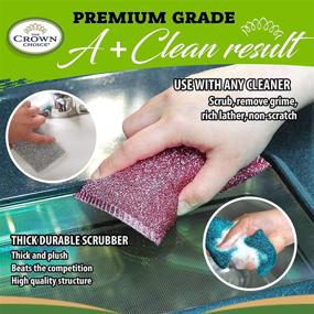 img 2 attached to Non-Scratch Dish Scrubber Sponge (3-Pack) - Easy Cleaning, Dishwashing & Scrubbing - Steel Wool Alternative - Made in Korea