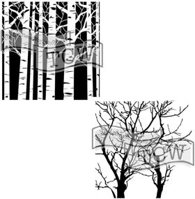 img 3 attached to 🌲 The Crafter's Workshop Reusable Stencil Set: Aspen Trees/Reversed Branches (Pack of 2)