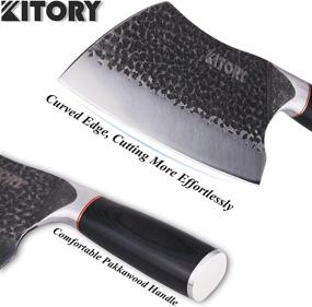 img 2 attached to 🔪 High-Quality Serbian Chef Knife: KITORY Meat Cleaver Forged 7.5 inch Butcher Knife for Precise Meat Chopping and Vegetable Chopping, Carbon Steel Blade, Pakkawood Handle - Ideal for Home & Restaurant