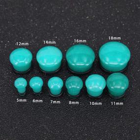 img 3 attached to 🔹 Mozambique Amazonite Natural Stone Ear Plug: Elegant Single Flare Ear Expander Tunnel for Noble Temperament