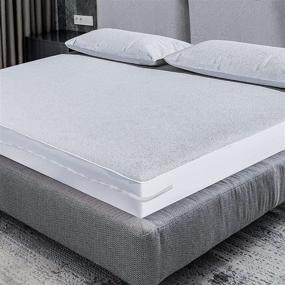 img 4 attached to 💤 Full Size Zippered Mattress Encasement with Soft Cotton Terry Surface, Noiseless Zipper, Breathable & Waterproof - Mattress Protector for Enhanced Sleep Experience