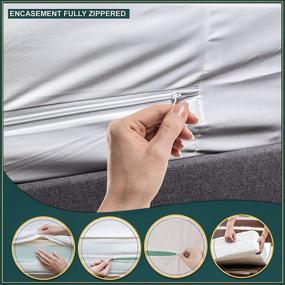 img 3 attached to 💤 Full Size Zippered Mattress Encasement with Soft Cotton Terry Surface, Noiseless Zipper, Breathable & Waterproof - Mattress Protector for Enhanced Sleep Experience