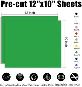 img 3 attached to 👕 XSEINO HTV Heat Transfer Vinyl for T-Shirts - 12 Pack 12x10, Perfect Iron On Vinyl for Cricut - Assorted Colors Vinyl (Total 12inx10ft)