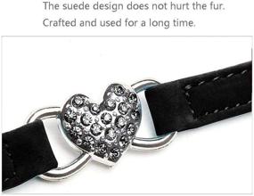 img 3 attached to DAIXI Cat Collar with Safety Belt and Bell Heart Bling for 8-11 Inch Cats