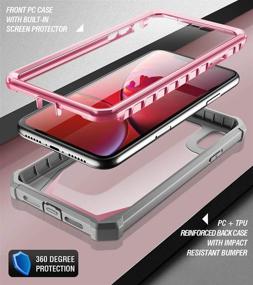 img 2 attached to Poetic Guardian iPhone XR Case: Full-Body Rugged Clear Hybrid Bumper with Built-in-Screen Protector, Pink