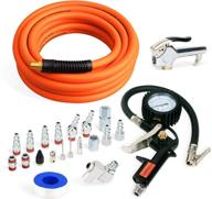 🔧 fypower 22-piece air compressor accessories kit with 3/8" x 25 ft hybrid air compressor hose, 1/4" npt quick connect fittings, tire inflator gauge, heavy-duty blow gun, and swivel plugs logo