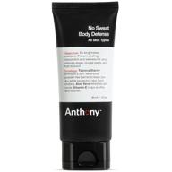 anthony no sweat body defense deodorant for men – cream-to-powder lotion with anti-chafing & anti-itch properties – 3 fl oz - sweat and body odor control logo