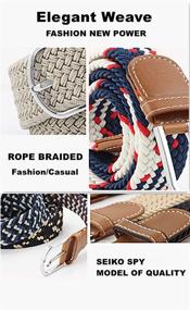 img 1 attached to 👔 Enhance Comfort and Style with EONGERS Braided Stretch Elastic Waist28 Men's Accessories