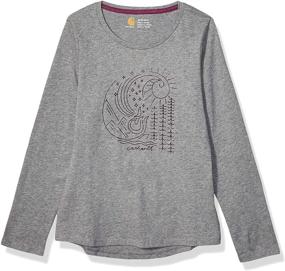 img 2 attached to Carhartt Sleeve Graphic T Shirt Caviar Girls' Clothing in Tops, Tees & Blouses