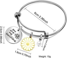 img 3 attached to 🌼 Maxforever Women Girl's Gifts: Sunshine Daisy Pendant Bracelet - Perfect for Wife, Girlfriend, Mom, Daughter, Auntie, Niece - Birthday, Valentine's Day, Thanksgiving, Christmas