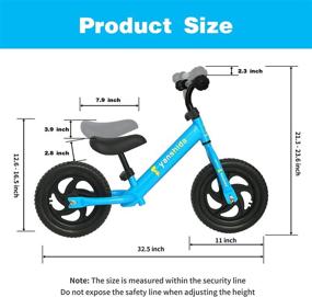 img 3 attached to 🚲 Adjustable Balance Bike for Girls & Boys Ages 2-5 Years Old - Lightweight 12 Inch Bicycle with No Pedals, Ideal for Indoor & Outdoor Use – Customize Seat & Handlebar Height