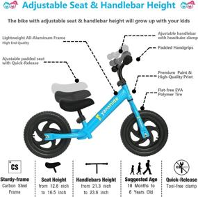 img 1 attached to 🚲 Adjustable Balance Bike for Girls & Boys Ages 2-5 Years Old - Lightweight 12 Inch Bicycle with No Pedals, Ideal for Indoor & Outdoor Use – Customize Seat & Handlebar Height